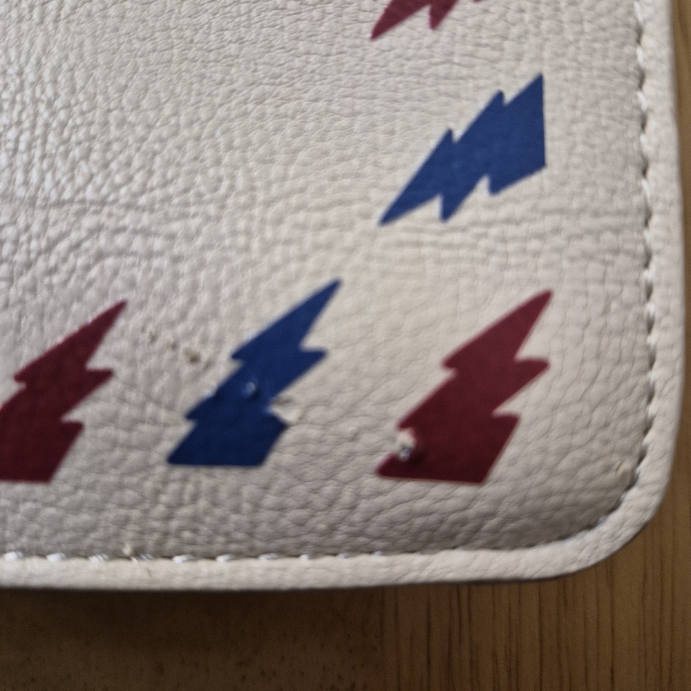 Betsey Johnson White Crossbody Mail Motif Bag with Red & Blue Accents - Picture 14 of 15